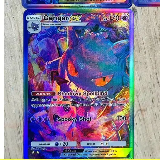 BLBU PTCG Pocket Genger Collection CardsTeam Rocket Ectoplasma EX Embossed Mew Flash Cards Trainers English Card Gift