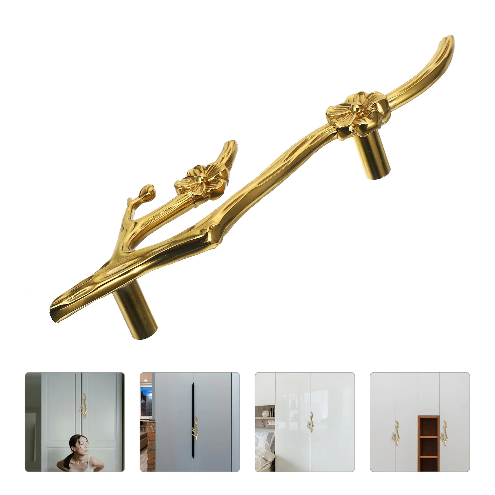 

Brass Cabinet Knob Flower Branch Design Decorative Drawer Handle For Bedroom niture Dresser Wardrobe Cupboard Hardware