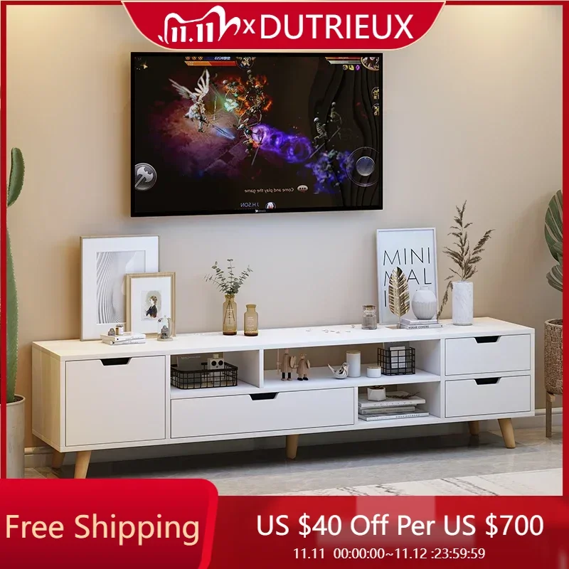 

Nordic Shelf Tv Table White Drawers Wood Speaker Filing Center Luxury Display Tv Stands Living Room Archivadores Home Furniture