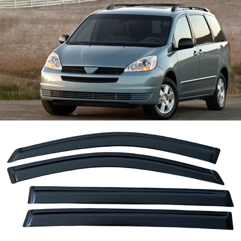 

Window Visor for TOYOTA SIENNA XL20 2004 2005 2006 2007 2008 2009 Wind Deflectors Rain Guards Door Visor Vent Shades Sun Rain