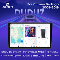 DUDUAUTO DUDU3 DUDU4 DUDU5 DU7 Car Radio For Citroen Berlingo B9 Peugeot Partner 2008-2019 Wireless CarPlay Android Auto Multimedia Video Player Car Intelligent System 360 Camera Display Rear View Camera