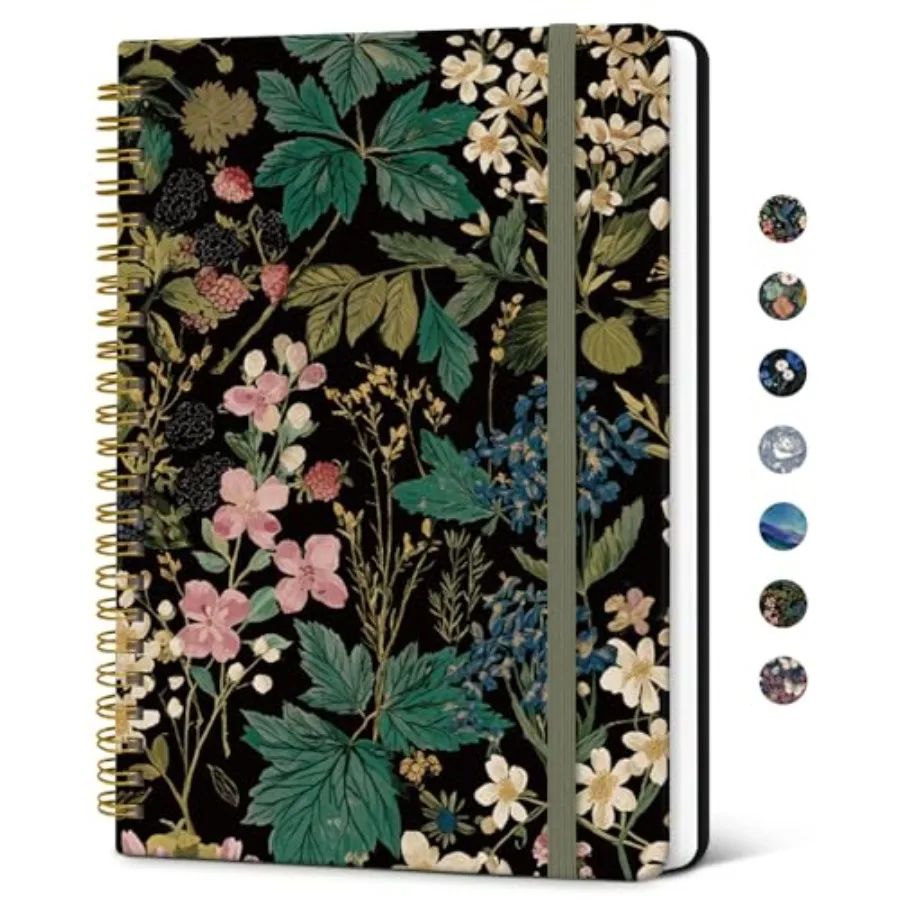 

Lined Spiral Journal Notebook for Women, A5 Cute College Ruled Hardcover Notebook for Work and Note Taking, Pretty Journal for