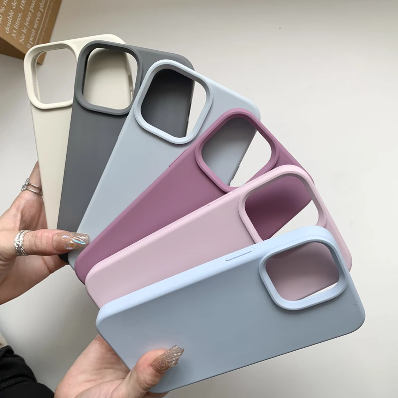 Original Liquid Silicone Phone Case for iPhone 15 14 13 12 11 Pro Max Cases for iPhone X XS XR 7 8 14 15 Plus Protective Cover