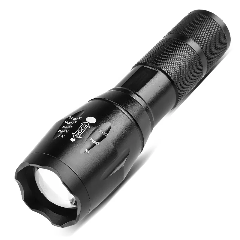 Outdoor Camping Hiking Tactical Flash Light Super Bright Powerful T6 LED Flashlight Super Bright Aluminum Alloy Portable Torch