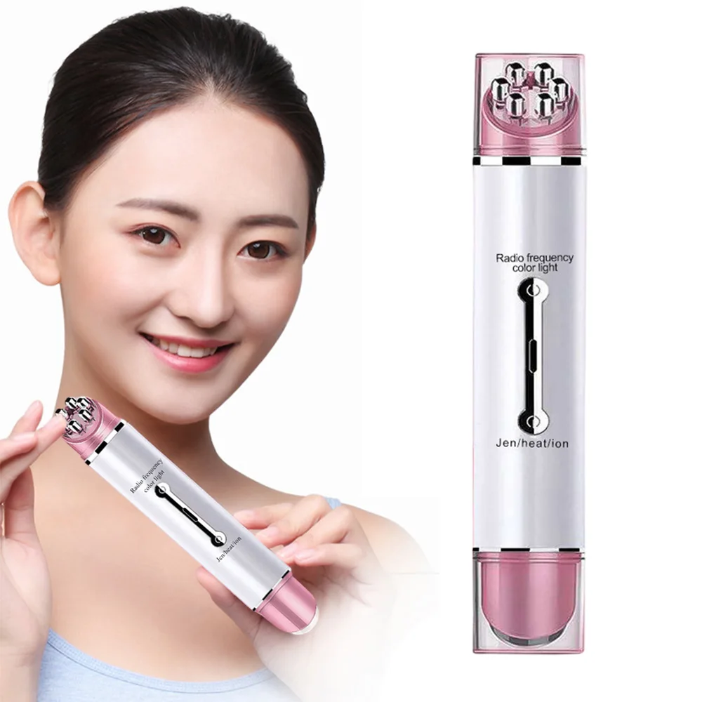 

Eye Beauty Device Facial Massager LED Red/Blue Light Therapy Wand Warm EMS Eyes Dark Circles Eyes Bags Puffiness Skincare Tools