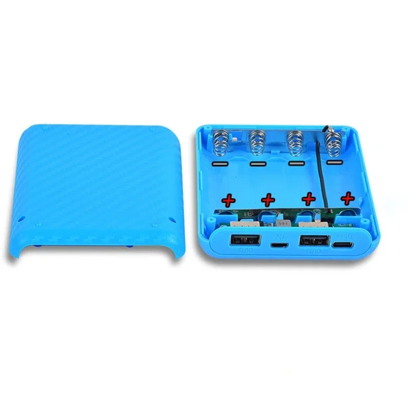 Caja DIY, carcasas exteriores batería 4x18650 con múltiples opciones colores, batería no incluida, salida USB 5V/2,4A