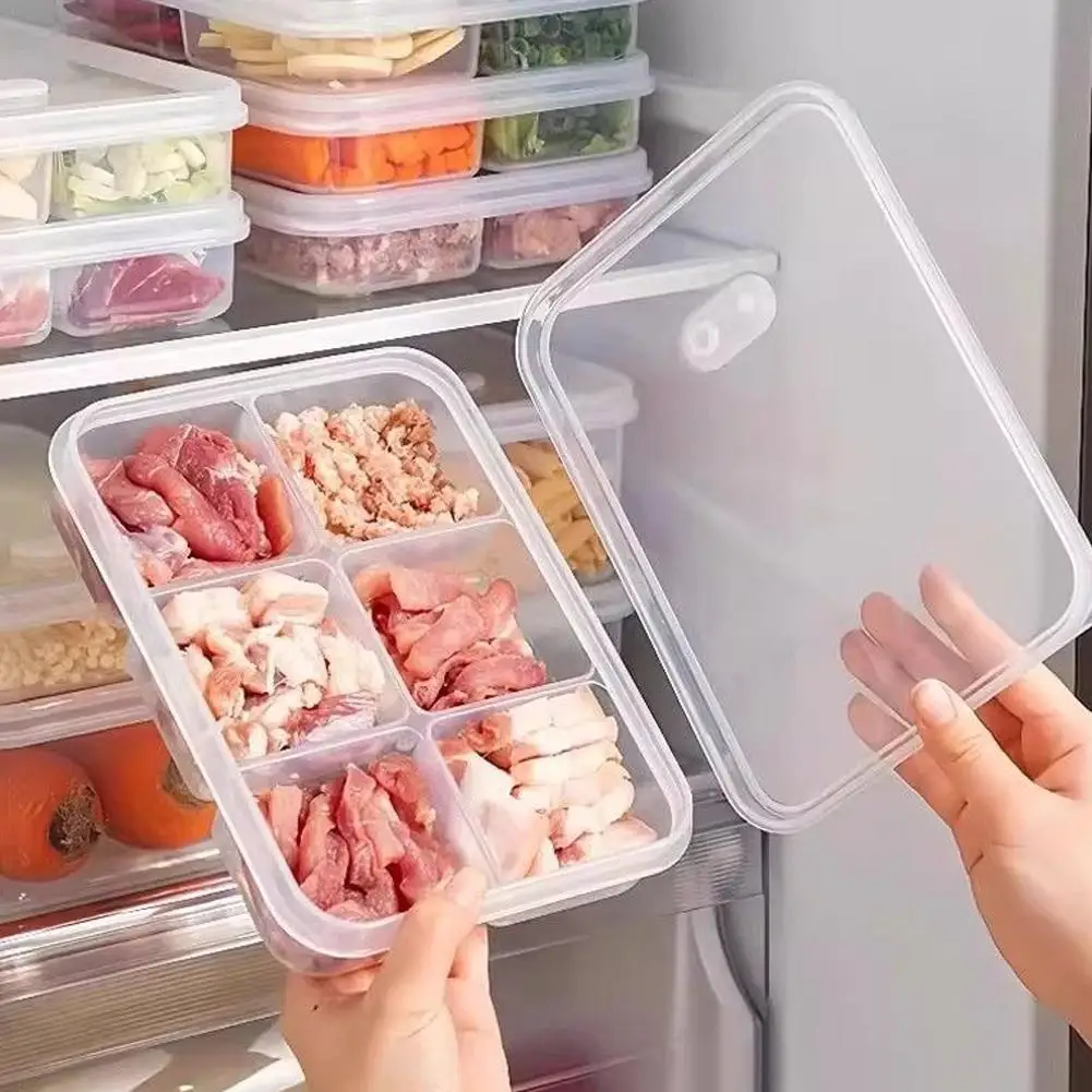 1/2Pcs Refrigerator Compartment Box Large Capacity Storage Box Meat Compartment Food Sub-packed Kitchen Tools New