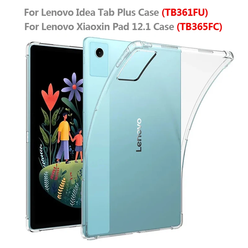 For Lenovo Idea Tab Plus 12.1 Case TB361FU Soft TPU Clear Back Cover For Lenovo Xiaoxin Pad 12.1 TB365FC,Idea Tab Plus Case 12.1