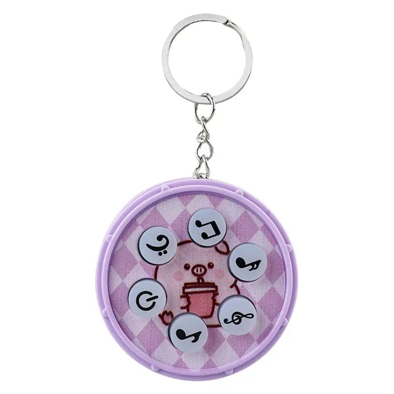 Stress Relief Keychain Lighted Electronic Drum Concentration Speed Game Keychain Relieving Stress Pop Fidget Keychain Improves