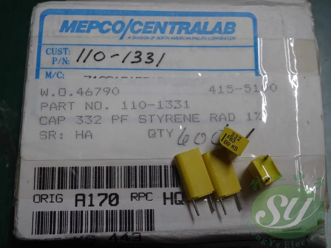 

5PCS 0.00033uf/63v 330pf n33 331 New 1% precision diagonal film capacitor