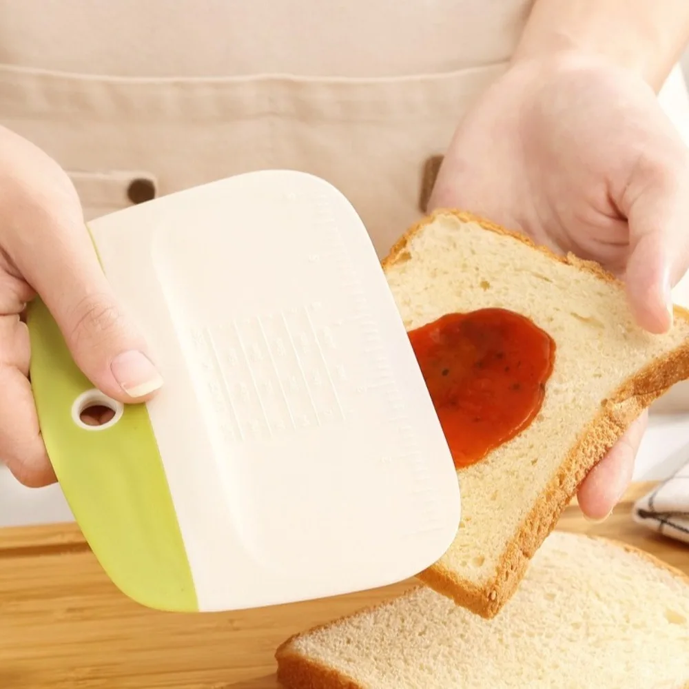

2PCS Portable Multipurpose Dough Pastry Cutter with Measuring Scale DIY Bench Scraper Plastic Dough Scraper Cake