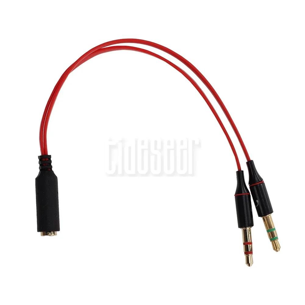 100pcs 3.5mm Aux Cord 2 Male to 1 Female Headphone Mic Y Splitter Audio Cable Microphone Stereo Wire for Phone Computer MP4 PC