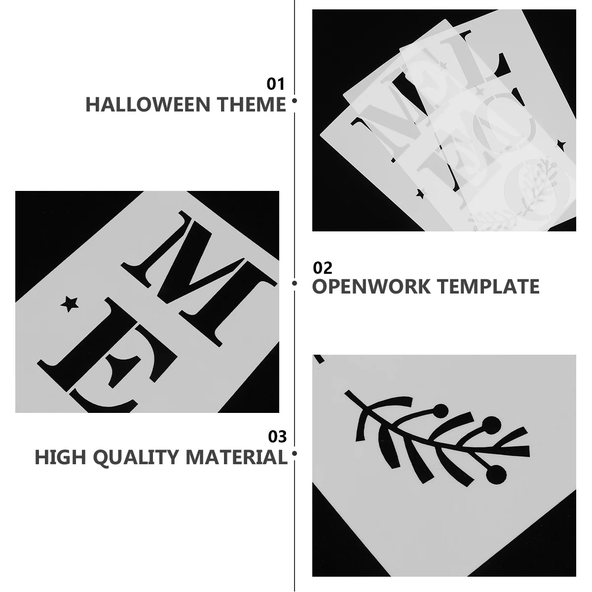 

6Pcs Plastic Letter Stencils Reusable Hollow Painting Templates for Porch Wooden Door Welcome Sign Drawing Stencils DIY Artwork