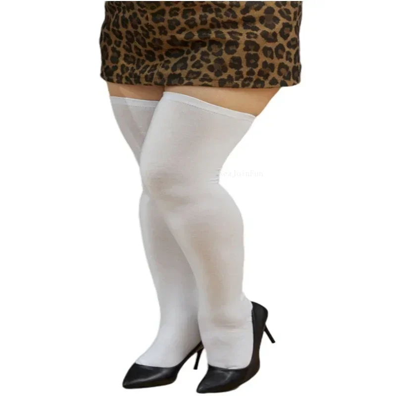 Women Plus Size Socks Oversized Over Knee Striped Long Socks Large Size Thigh High Sock Black White Stockings Leg Warmers sexy