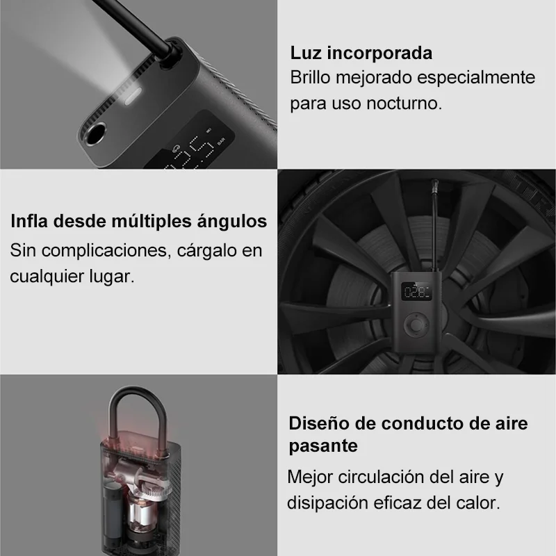 Xiaomi Compresor de aire eléctrico portátil, Mijia Inflador 2, inflador de neumáticos para vehículos,Mini Bomba de aire, adecuado para automóviles,