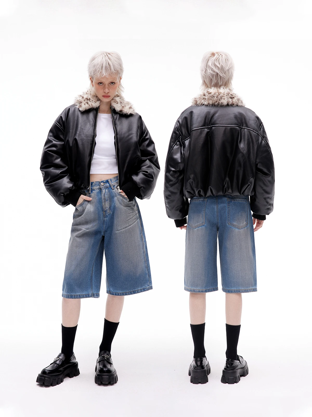 

Detachable Fur Collar Two-Way Wear ort Padded Jaet Outerwear Women's Cotton Clothes Winter Season Faion Ladies' Premium