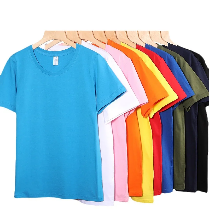 라운드 넥티셔츠 Seallogo반팔 작업 그룹 유니폼diy자수 광고 문화 셔츠 학생 면 여름 수업