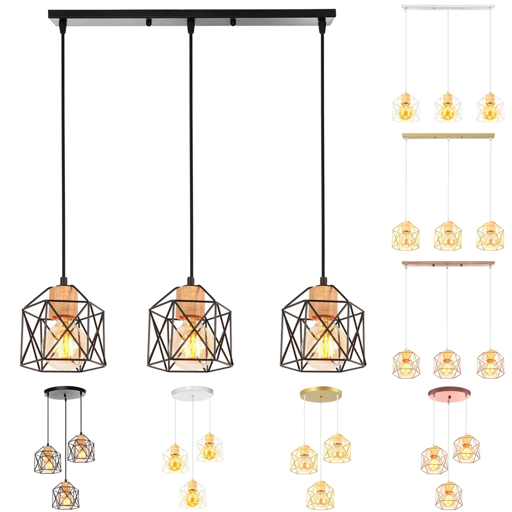 

Industrial Pendant Light Adjustable Hanging Lamp Shade for Home Kitchen Living Room Bedroom Metal Ceiling Chandelier Lighting