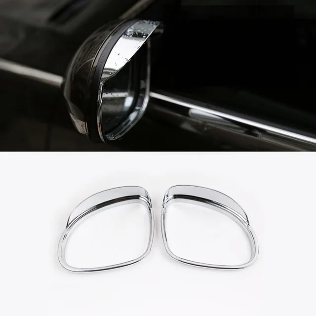 

For Tiguan 2010 2011 2012 2013 2014 2015 2016 ABS Chrome Car rearview mirror block rain eyebrow Cover Trim car accessories 2pcs