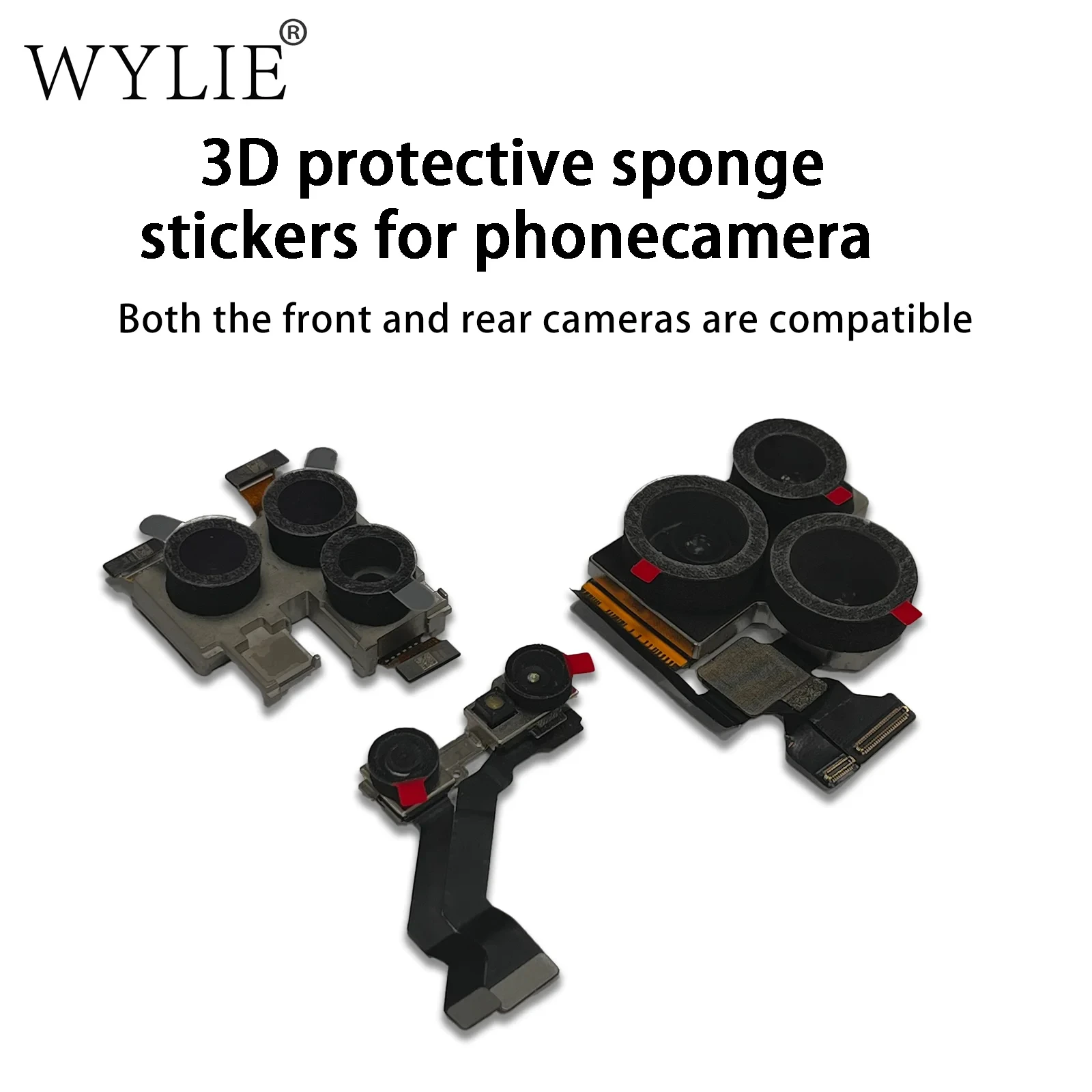 WYLIE Universal 3D Camera Protection Sponge Sticker for iPhone Andriod Mobile Phones Front/Rear Camera Repair Tools Set 4 Size