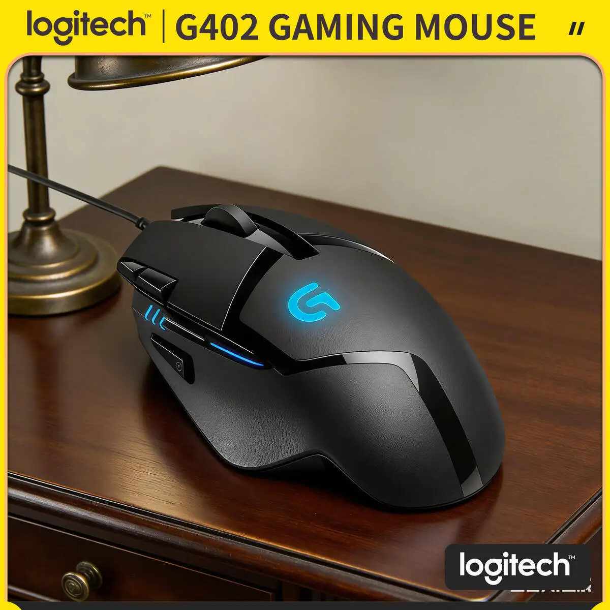 

Logitech G402 Wired Gaming Mouse 500 IPS Speed 20M Clicks 4 DPI Levels 8 Custom Buttons Ergonomic Grip for Laptop & Desktop