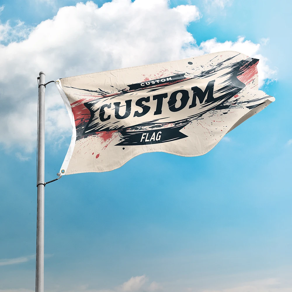 Custom Double Sided Flag 3 Layers Include One layer Fabric  Flying Banner Digital Printing 100D Polyester Double Stiched Edge