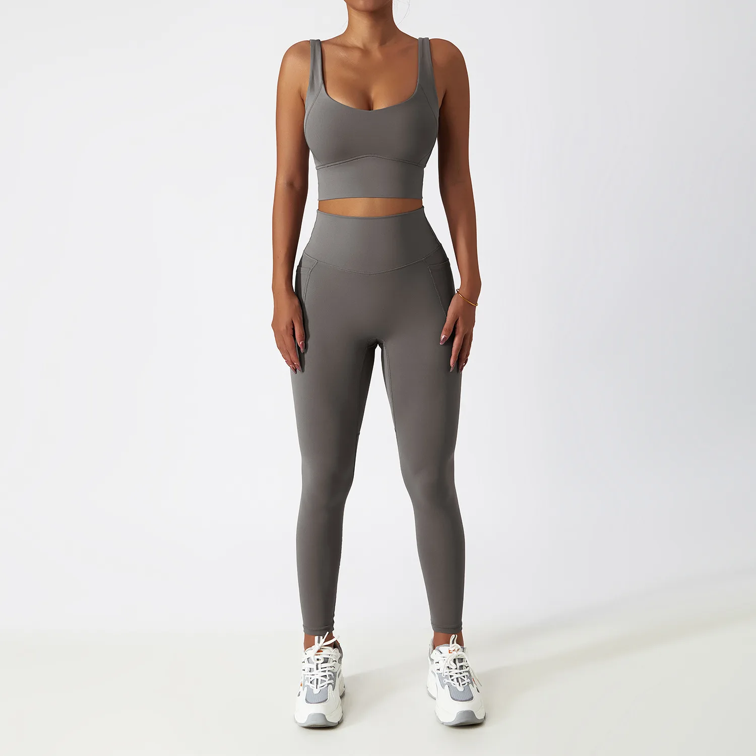 Chándal sin costuras de 2 piezas para mujer, conjunto de Yoga, ropa deportiva de entrenamiento, ropa de gimnasio, ropa atlética, sujetador de