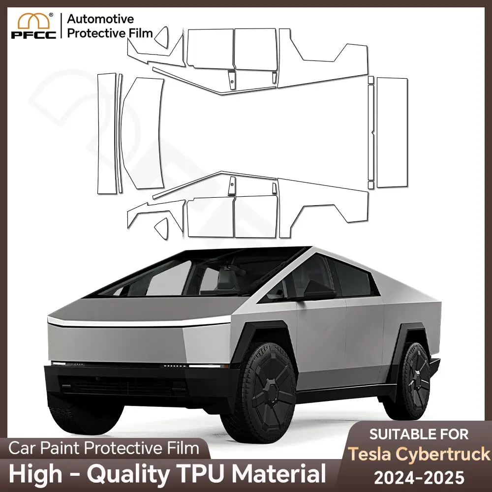 For Tesla Cybertruck 2024-2025 8.5Mil Precut PPF Full Vehicle Paint Protection Film Headlights TPU PPF Film Clear Bra