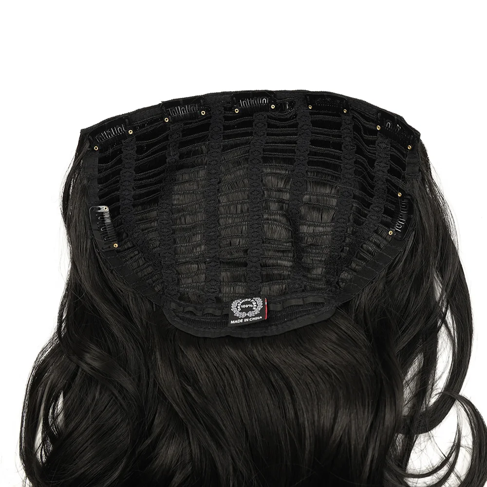U-جزء شعر مستعار اصطناعي متموج الشعر التمديد كليب في 3/4 كامل رئيس كاذبة آدمي براون أسود 24 بوصة شعر مستعار طويل للنساء #6