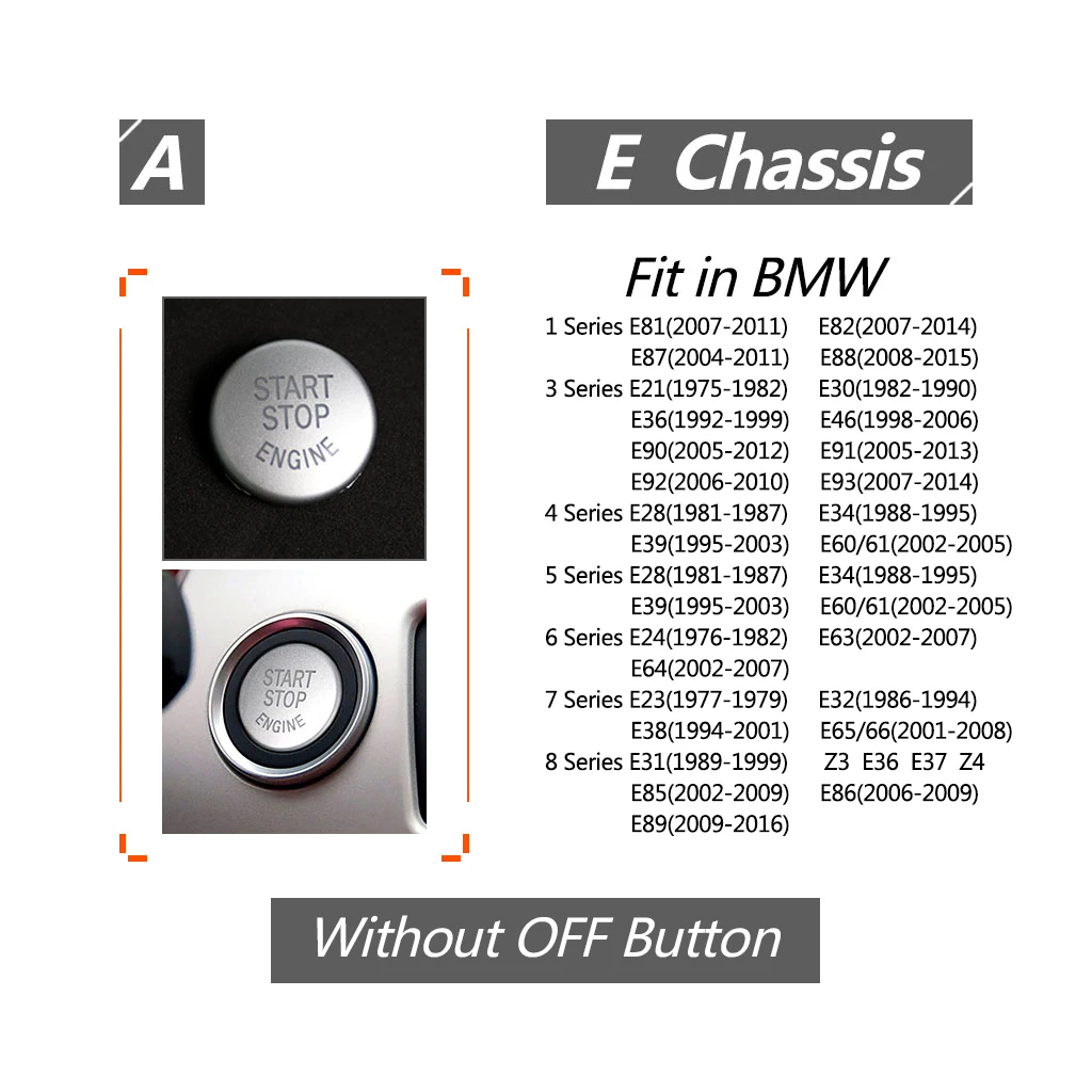 Auto Car Start Stop Engine Switch Button For BMW 1 3 4 5 6 7 Series E65 E66 Z3 Z4 E71 E89 E46 E90 E91 Car Switch Accessories