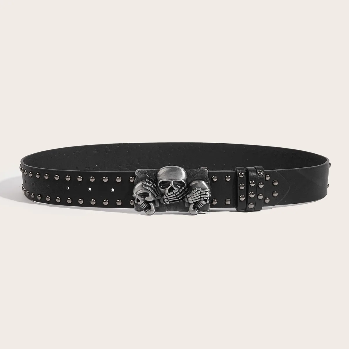 Designer Punk Belts For Women High Quality Luxury Brand Skull  Rivet Unisex Waist Men Waistband Goth Belt for Jeans