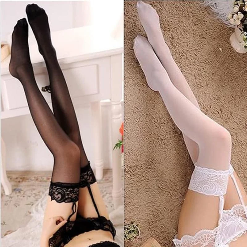 

Women Lace Garter Belt and Stockings Set Jacquard Suspenders Panty Satin Bow Mini Skirt Hosiery Mesh Lingerie Pantyhose