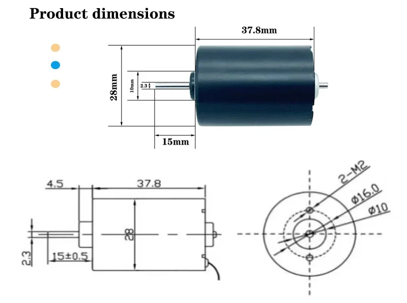 WS2838 Brushless Motor DC 12V 24V 3500/5000rpm with Reversed High Torque Long Life Built-in Driver PWM Signal Speed Regulation