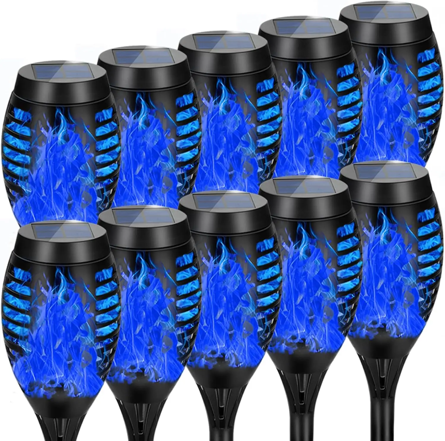 1/5/10 PCS Solar Garden Flame Lights Flickering Flame Lamp Outdoor Lawn Light Waterproof Courtyard Helloween Decoration Lighting