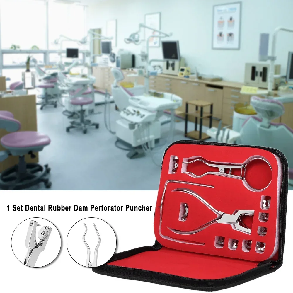 Kit Teeth Care Dental Dam Perforator Dentistry Dam Hole Puncher Pliers For Dentist Rubber Dam Puncher Lab Orthodontic Tools