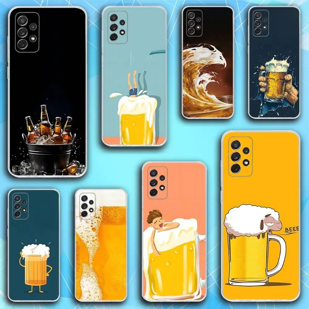 

Alcohol Art Beer Phone Case For Samsung S30,23,21,22,20, FE lite,S10,9,8,7 PIus Note20ultra Soft Transparent