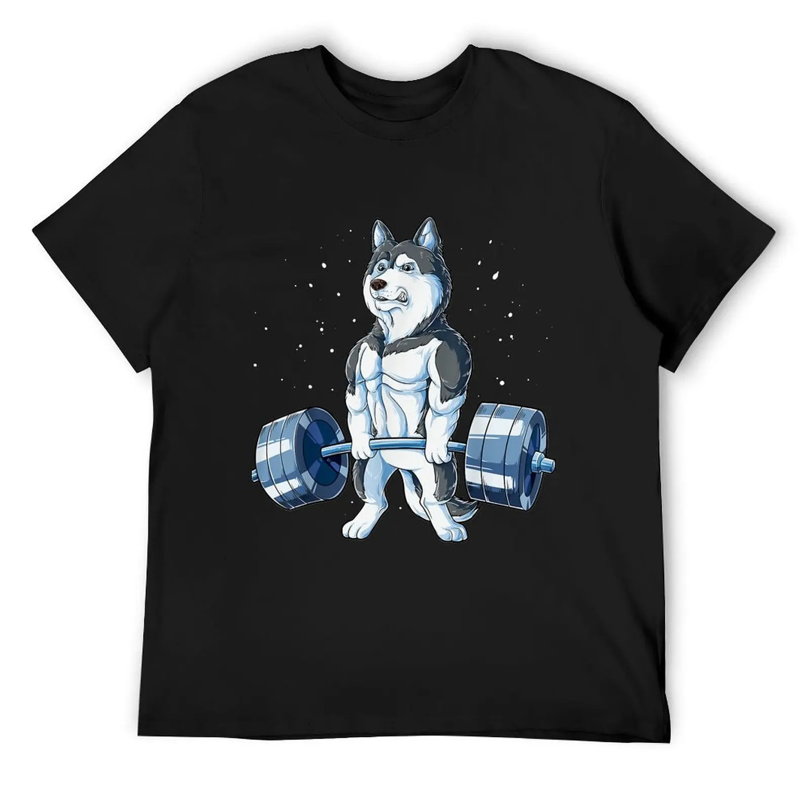 Siberian Husky Weightlifting Funny Deadlift Men Fitness Gym T-Shirt blue archive animal prinfor boys sweat shirts, men