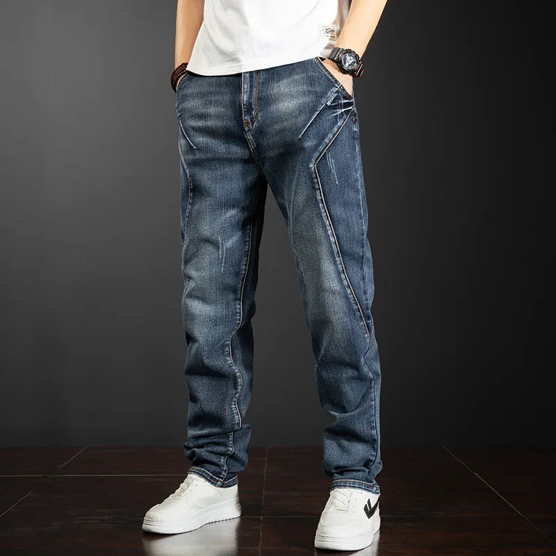 

New style men's thin straight-cut tapered jeans, comfortable and slim-fitting, casual and versatile