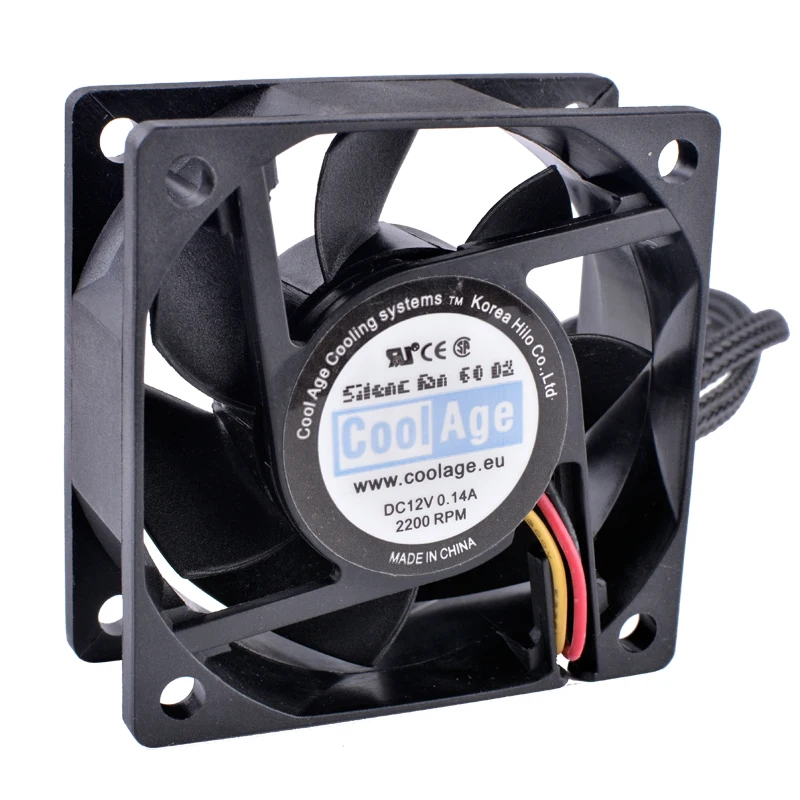 CoolAge 6025 6CM 60x60x25mm 12V 0.14A cpu cooler super silent cooling fan