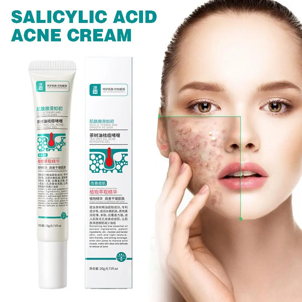 20G Tea Tree Olie Acne Crème Verminderen Acne Puistjes Om Billen Controle Delicate Balans Huid Vocht Anti-Inflammatoire Keep S V5u5