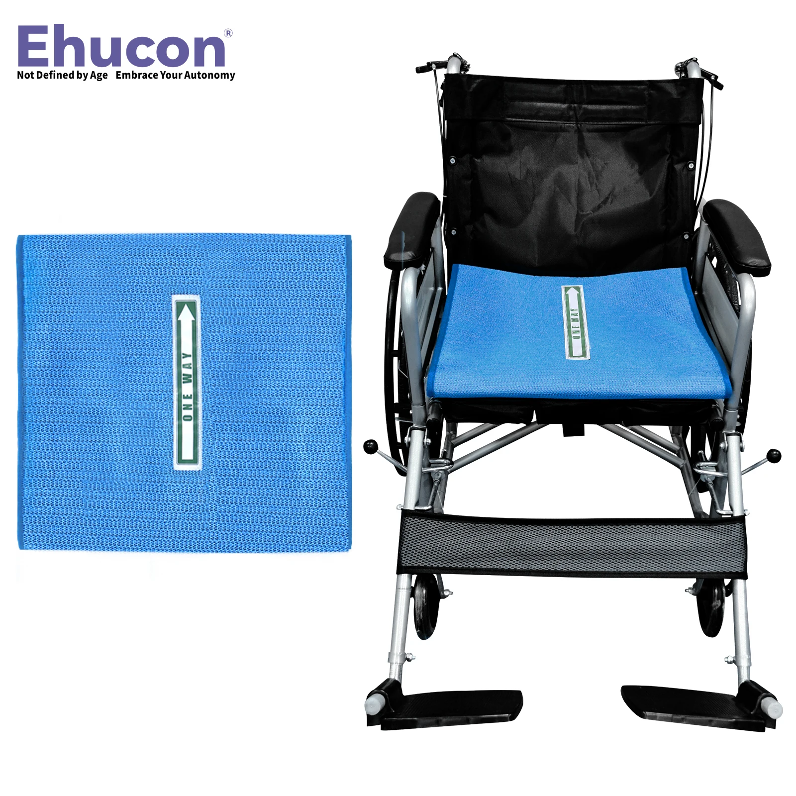 ehucon-車椅子用シートクッション-ワンディレクション-グライド転倒防止パッド-椅子や車椅子の高齢者向け-滑り止め-17インチ×17インチ