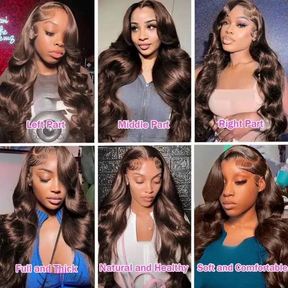 วิกผมสีน้ำตาลช็อกโกแลต แบบลอนธรรมชาติ 13x6 วิกผมลูกไม้ HD ด้านหน้า วิกผมลูกไม้สี  แบบถอนขนแล้ว  ผมแท้บราซิล  ขนาด 30 นิ้ว