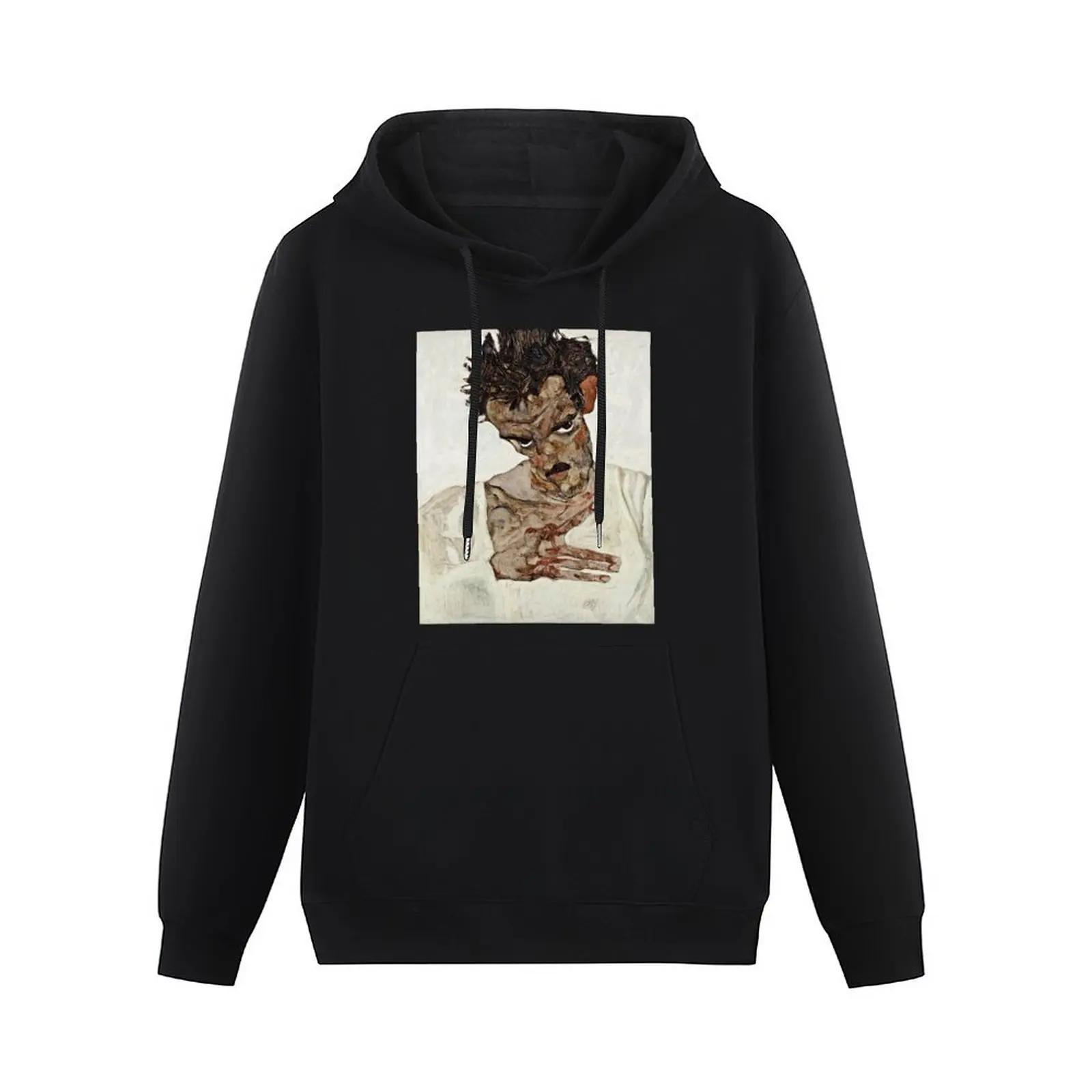 Egon Schiele - Self Portrait With Lowered Head (1912) Pullover Hoodie men's clothes new in hoodies & sweatshirts