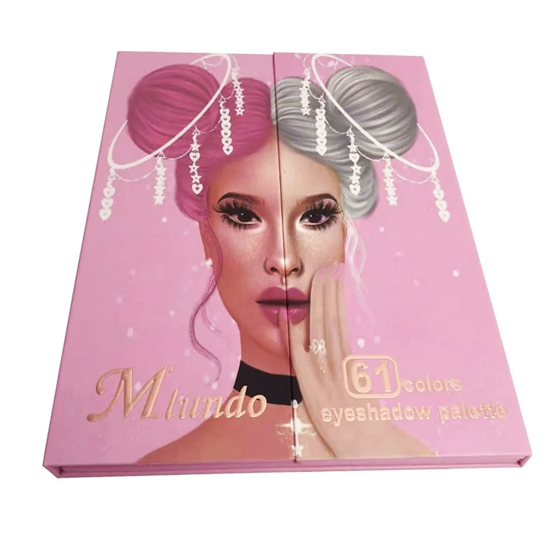 A47F-61 カラーズ アイシャドウ パレット ブルー ピンク カラー パール マット グリッター シャイニー アイシャドウ メイクアップ アイ ピグメント