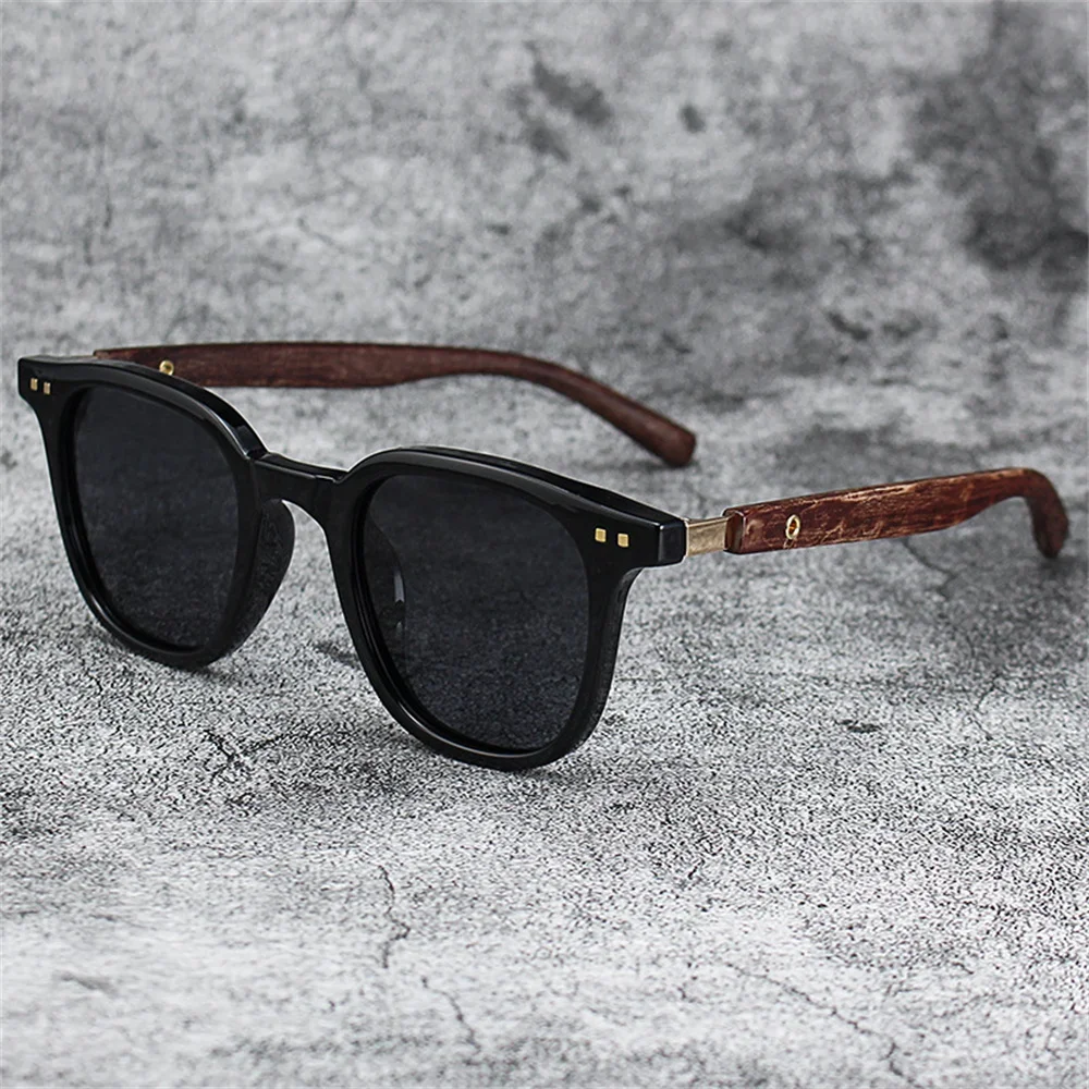 Men Vintage Wooden Frame Sunglasses Classic Brand Sun Glasses Coating Lens Men Polarized UV Protection Driving Eyewear