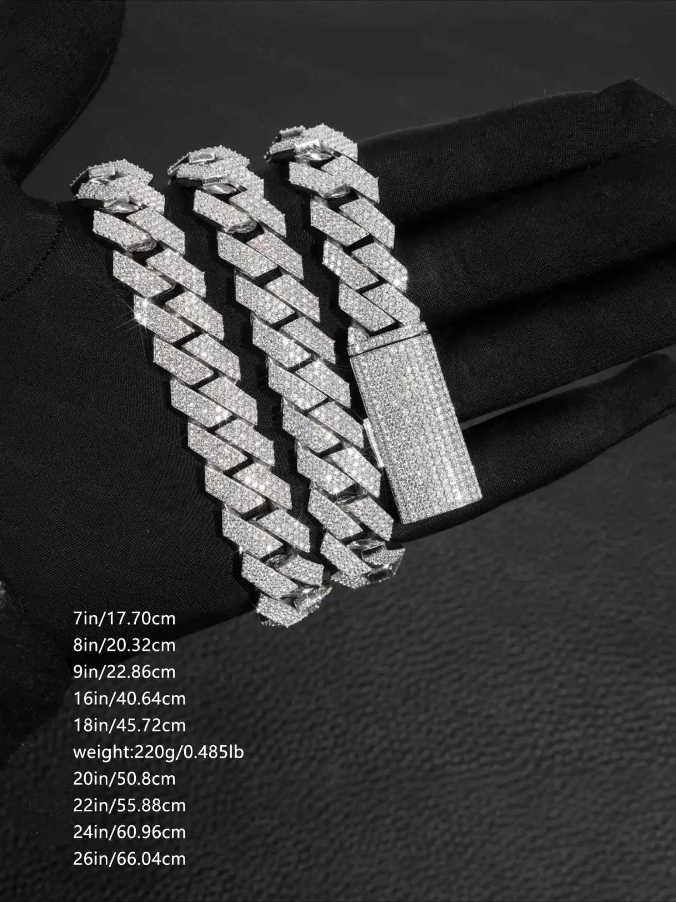 4rows of 20mm Hiphop Cuban Necklace Jewelry Chilled Cuban Chain,solid Filling with Solid Materials,classic Miami Design Language