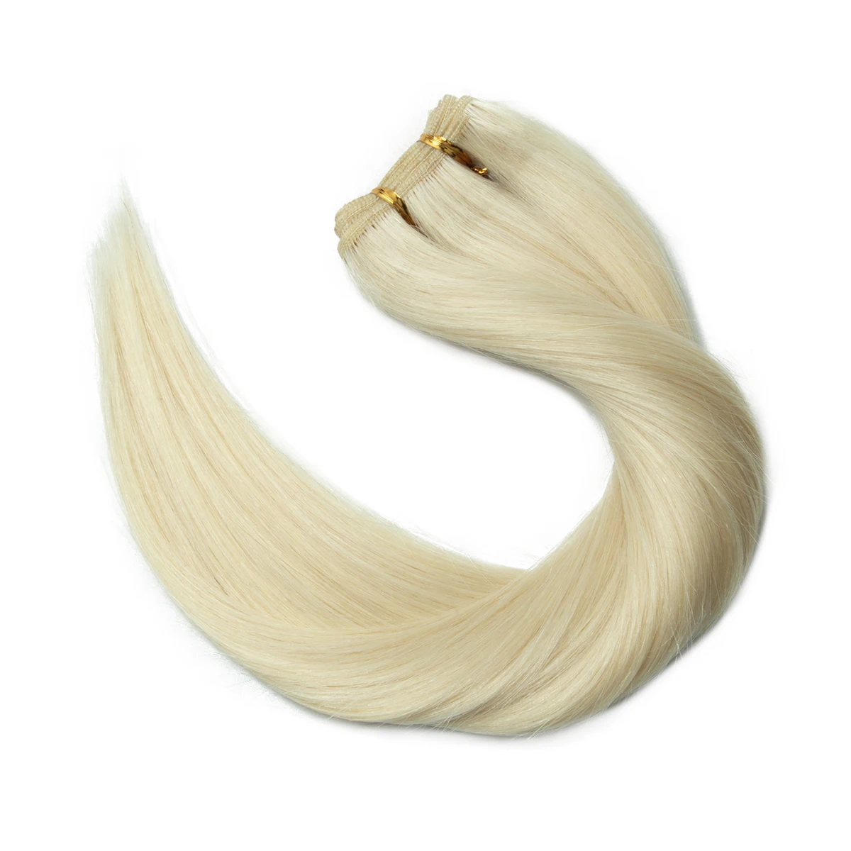 Fasci biondi Capelli umani 50 g/pacco Cucire doppia trama Fasci di capelli lisci naturali MachineRemy Offerte di pacchetti colorati da 12-24 pollici