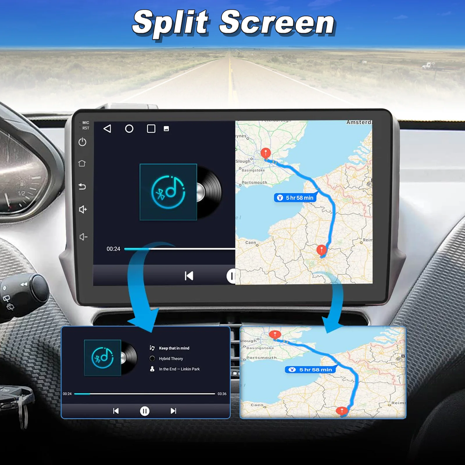 Android-Autoradio für Peugeot 208 2008 2012–2018 Bildschirm Carplay Android Auto, GPS-Navigation, Bluetooth, UKW-Radio, SWC, hintere Kamera