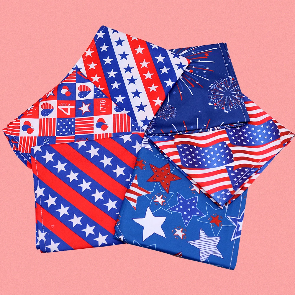 Imagem -06 - para Fora de Julho Bandanas Cão Acessórios para Animais de Estimação Pequeno Cão Gato Bandana Cachecol Cães Bandana Suprimentos do Cão Americano Dia da Independência 50 Pcs