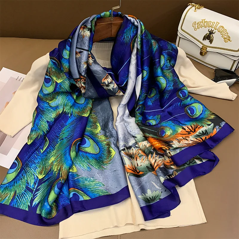 Brand Designer Silk Scarf 180*90cm High Quality Foulard Bandana Long Large Shawls Wrpas Summer Neck Scarves Pashmina Lady Hijab